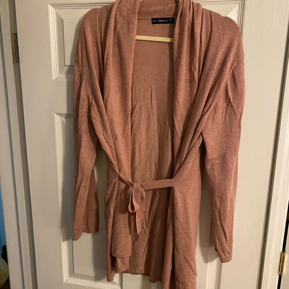 Zara Dusty Rose Cardigan with Belt